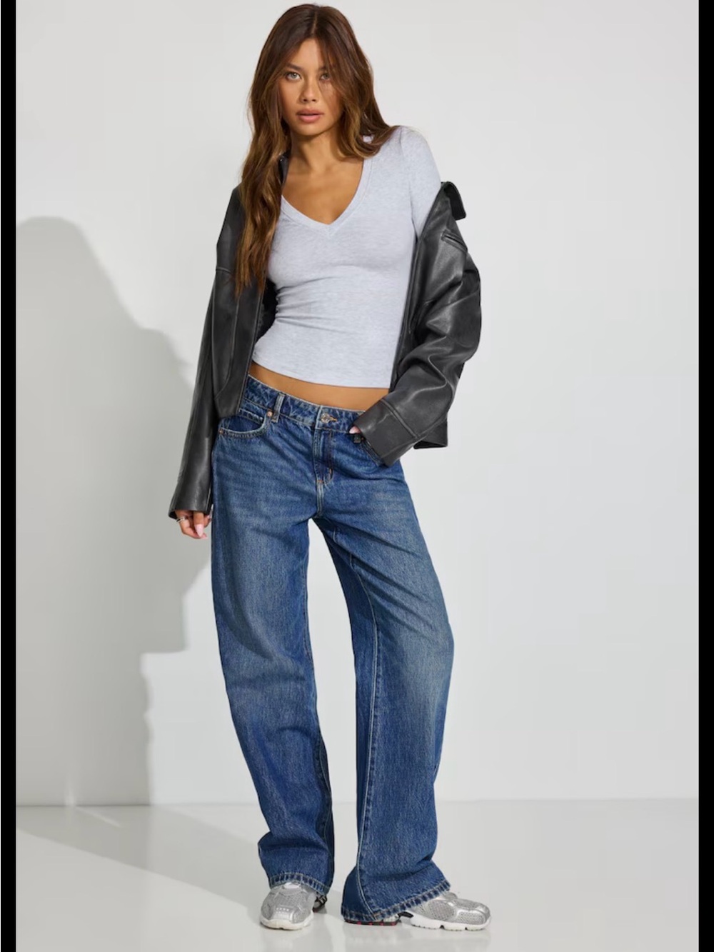 Garage Slouchy High Rise Straight Leg Jeans Medium Wash Relaxed Fit Denim 0/24